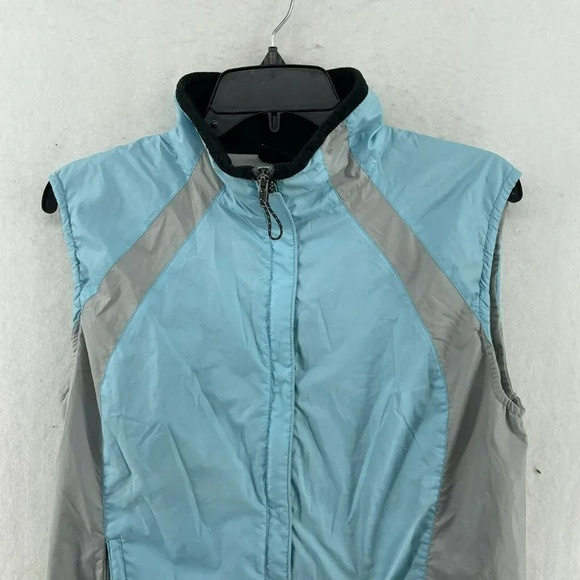 Mountain Hardwear Vest Women's Sz M Light Blue Colorblock Windbreaker Full Zip - Picture 5 of 11